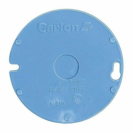 CARLON LAMSON & SESSONS Electrical Box Cover, Round, Non-Metallic, Blank A470D